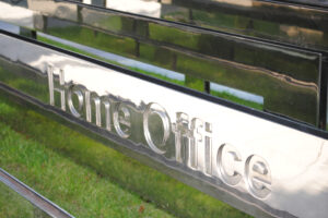 The Home Office sign outside of the Marsham Street Building