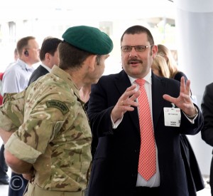 Jon Thompson talking to a Royal Marine Commando at Civil Service Live 2013