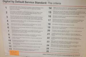 Poster showing the 26 criteria of the digital by default standards