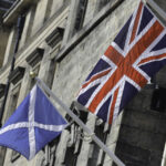 Saltaire and Union Flag flying in Edinburgh