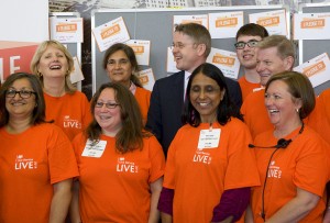 Sir Jeremy Heywood with some volunteers at CS Live London