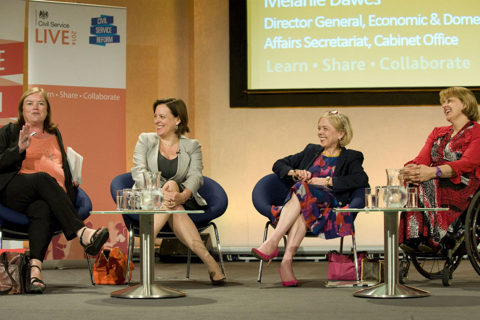 Louise Casey, Melanie Dawes, Sue Owen and Baroness Tanni Grey-Thompson at Civil Service Live 2014