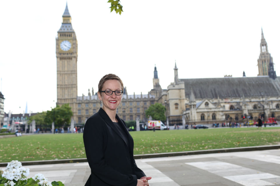 Sally outside of Parliament