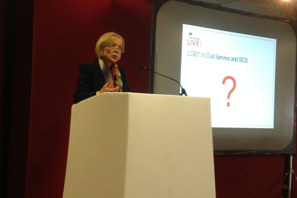 Sue speaking about LGBT issues at Civil Service Live 2014: Newcastle