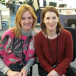 Photo of Susie Owen (l) and Deborah Brooks at their desk in the Cabinet Office