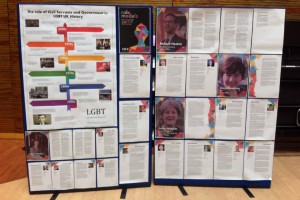 A display on the role of civil servants in LGBT history