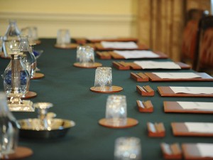 Cabinet Office table ready for ministers