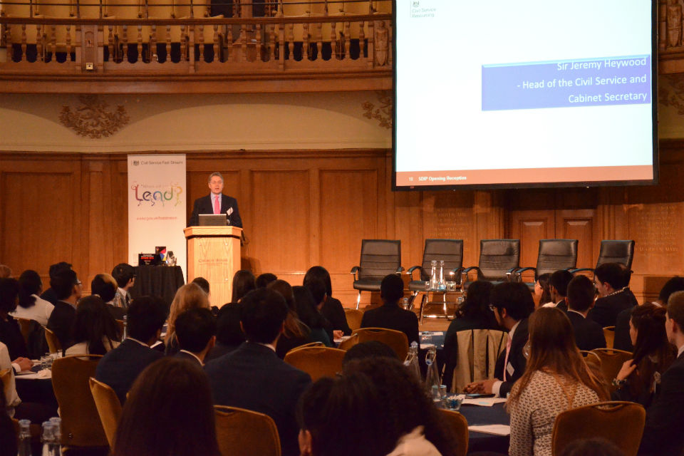 Sir Jeremy talking at the 2015 Summer Diversity Internship Programme launch