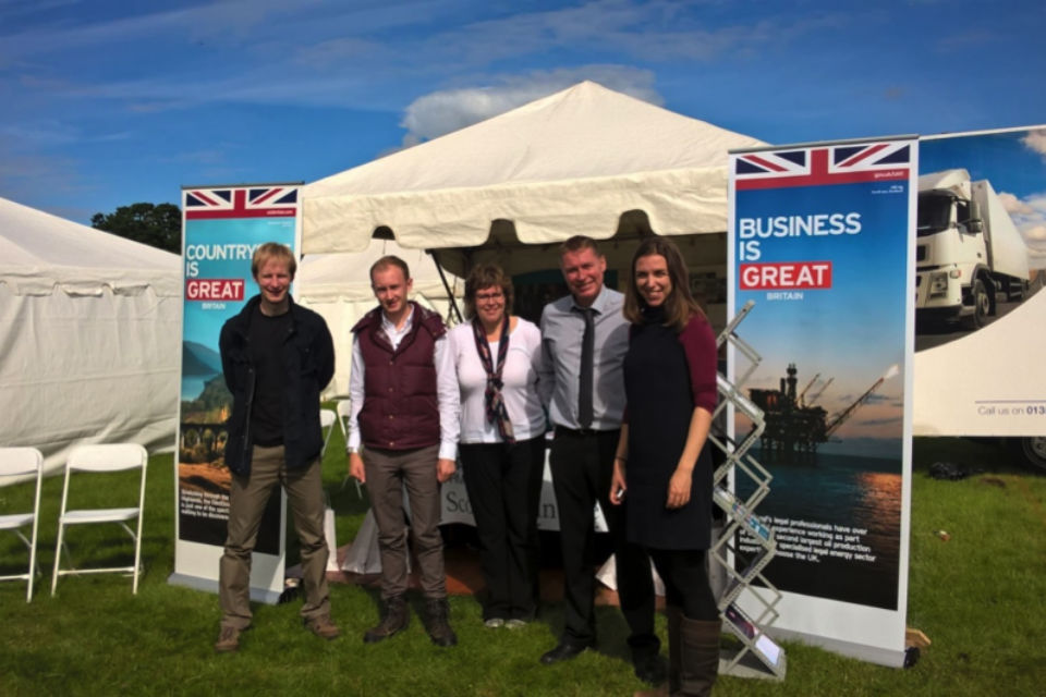 Scotland Office and local Jobcentre Plus staff setting up the UK Government in Scotland tent at the Borders Union Show, Kelso