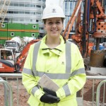 Laura Moran from the HSE visiting a building site