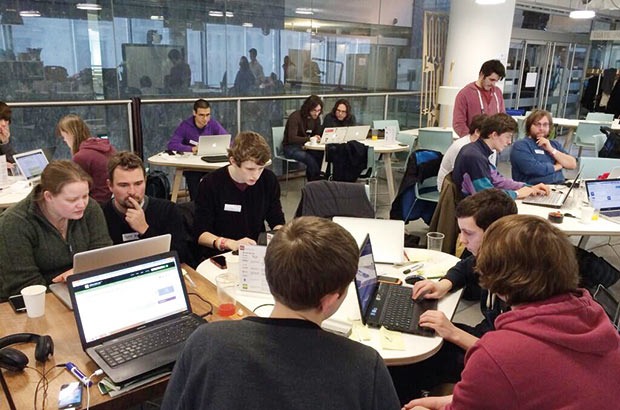 Photo of Hack day in action (c/o Civil Service Quarterly)