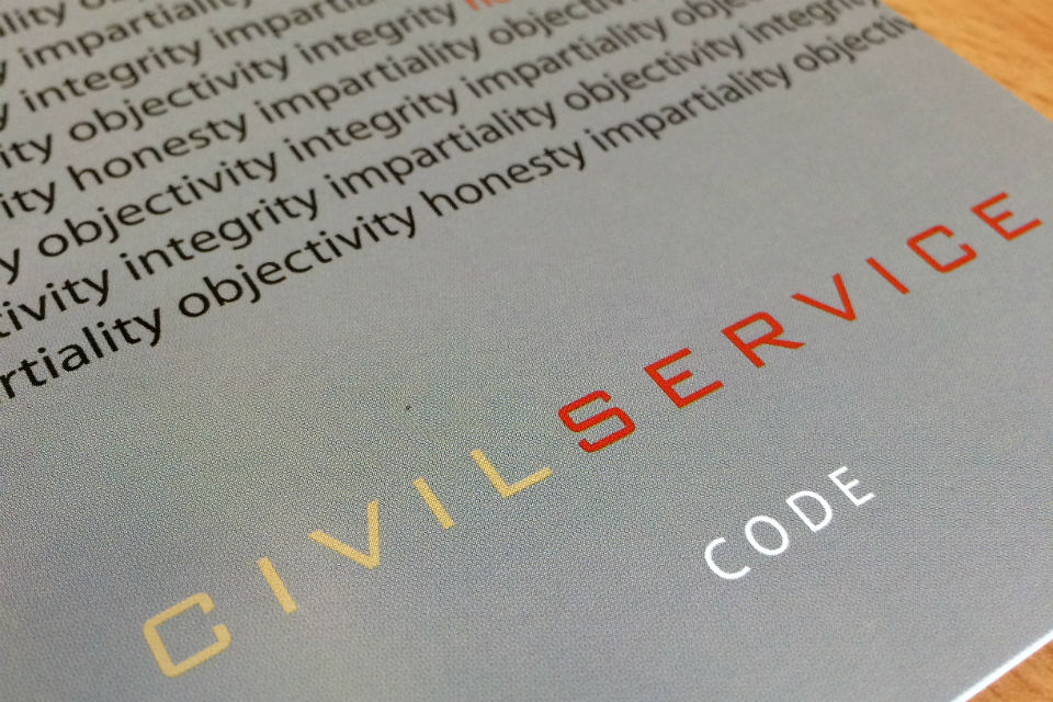 Shot of Civil Service Code booklet cover