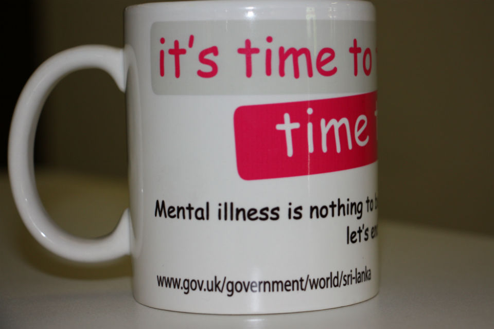 Time to Talk about Mental Health mug from the Sri Lankan Embassy