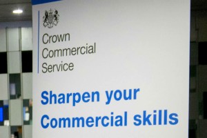 Crown Commercial Service banner with legend 'Sharpen your commercial skills'