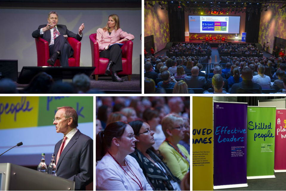 Composite of five images from conference