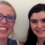 Head shots of two women, one on left wearing spectacles