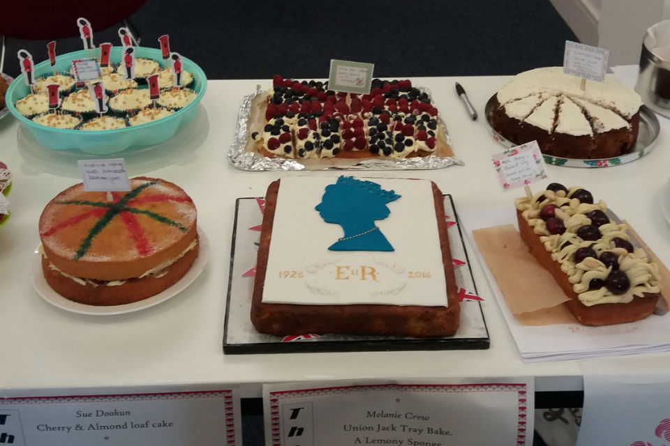 Selection of cakes on a table top