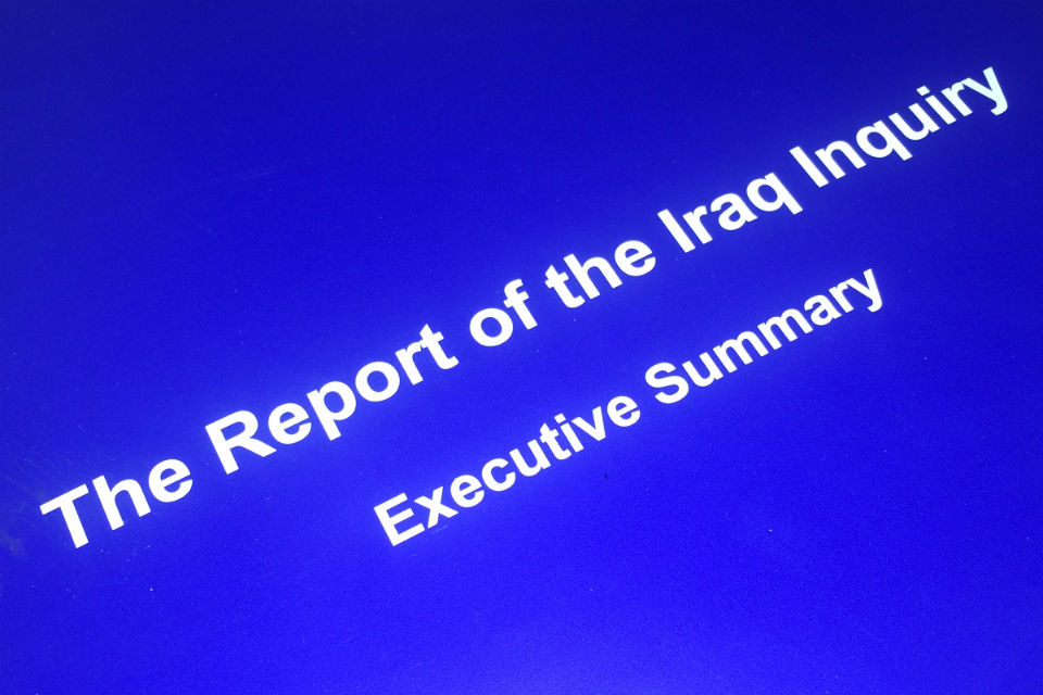 Front cover or Iraq Inquiry Report