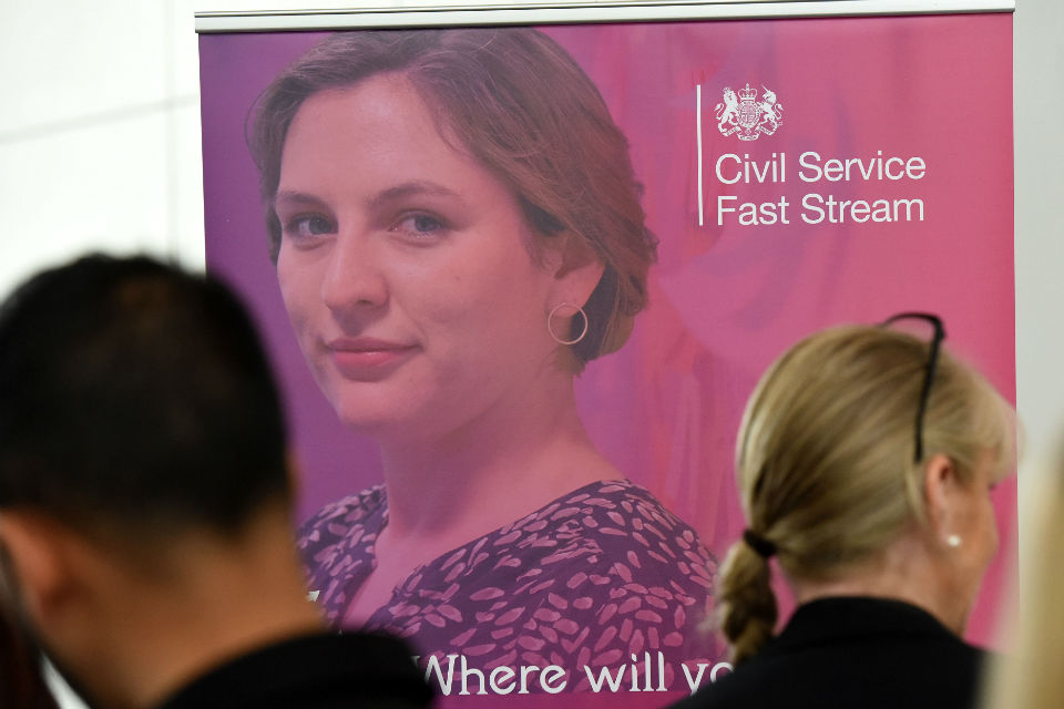 Civil Service Fast Stream banner at exhibition