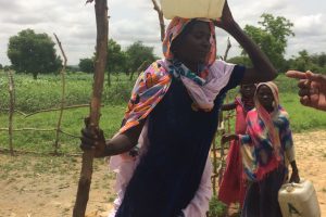 Women in Chad carrying water containers