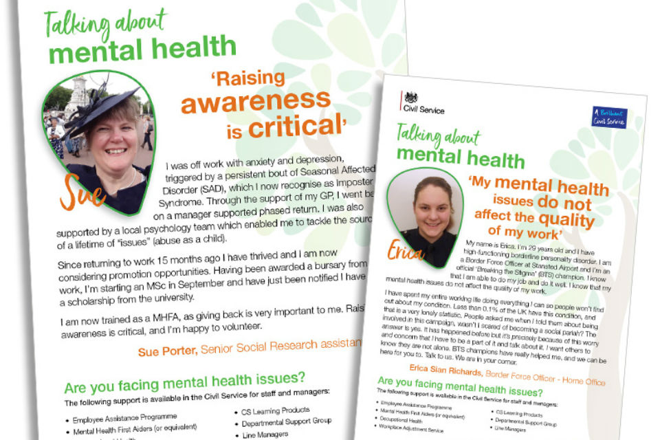 Two posters on issue of mental health