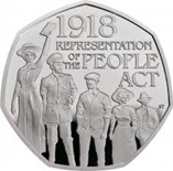 50p coin commemorating votes for women centenary