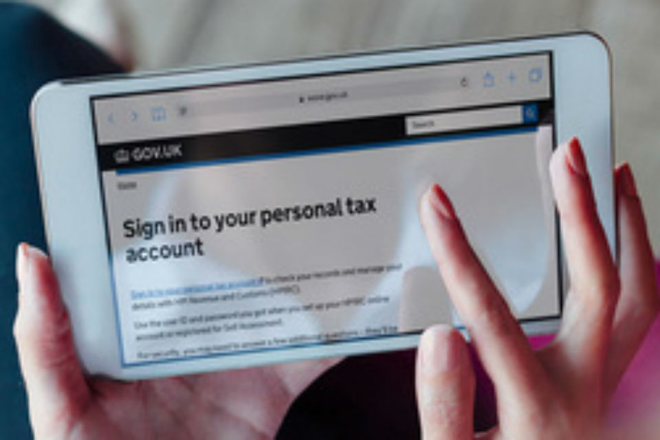 Home page of personal tax account site