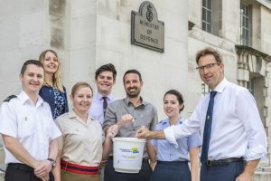 Charity collection outside Ministry of Defence