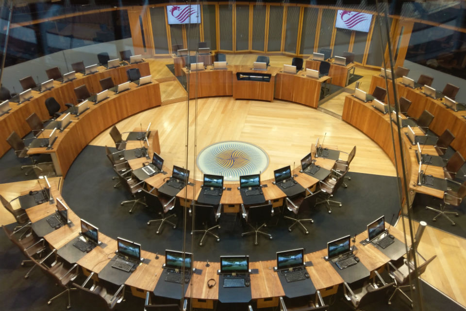 Welsh Assembly debating chamber