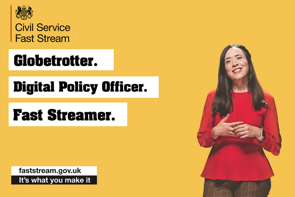 Graphic promoting the Civil Service Fast Stream