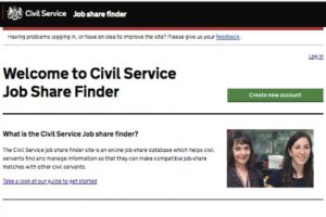 Screenshot of Job Share Finder home page