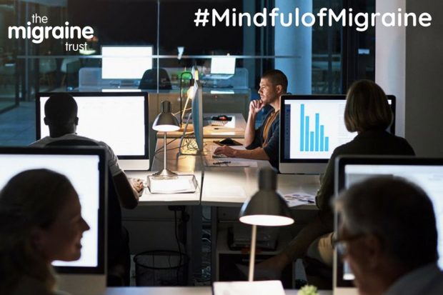 Migraine trust graphic promoting #Mindful of Migraine