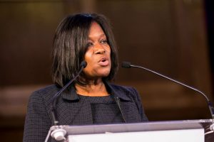 Woman speaking at conference