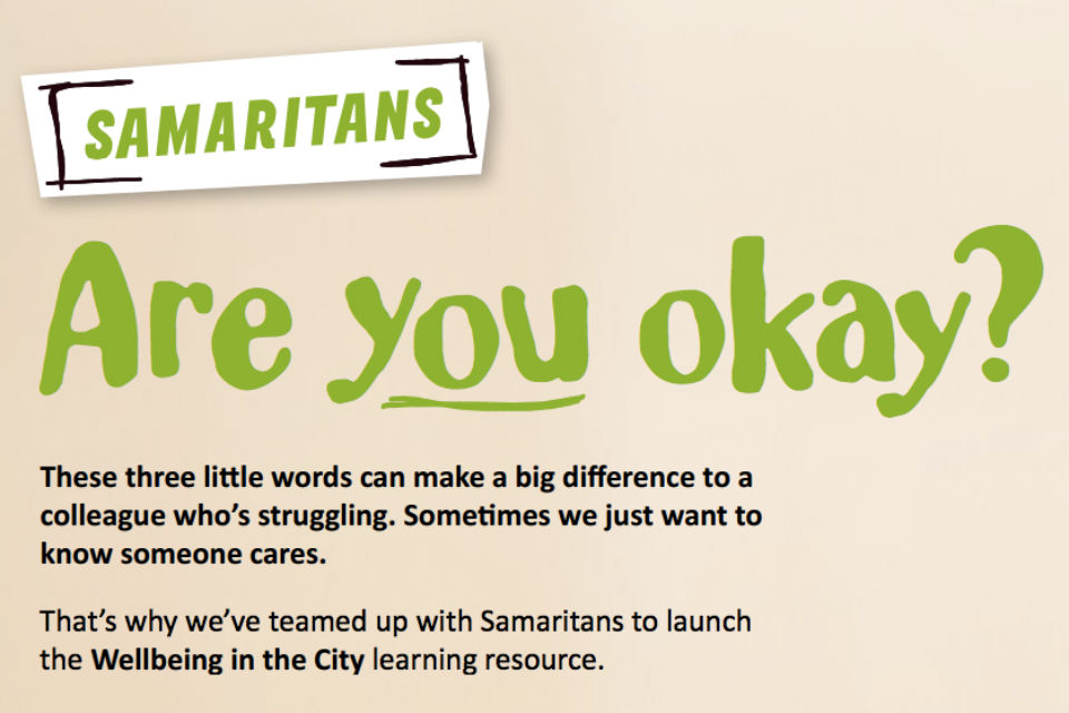 Samaritans 'Are you okay?' graphic