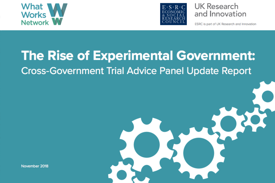 Front cover of Rise of Experimentation in Government report front cover