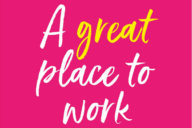 Graphic with legend 'A great place to work'