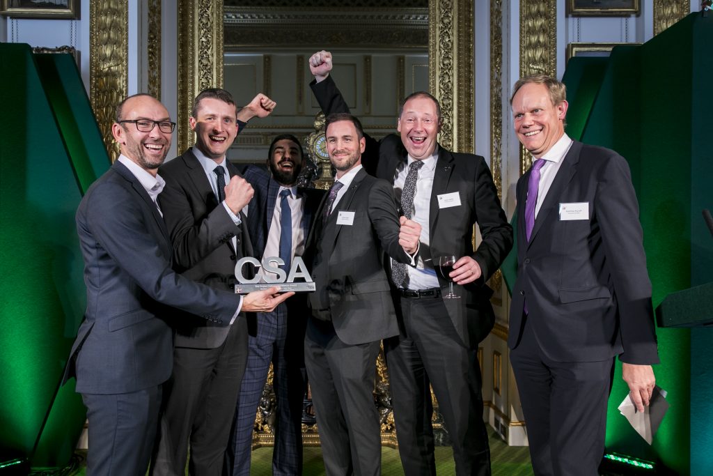 The Defra winners of the Project Delivery Excellence Award, with award presenter Matthew Rycroft, Permanent Secretary for the Department for International Development