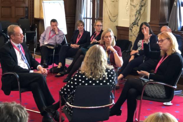 Matthew Rycroft, Kate Josephs, Frankie Kay and Debbie Hollings-Tennant in discussion at the Directors’ Network event on leading across boundaries in October 2019