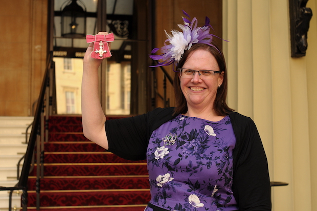 Keela Shackell-Smith following her investiture at Buckingham Palace