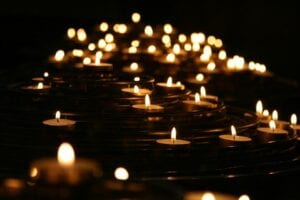 Image of candles floating