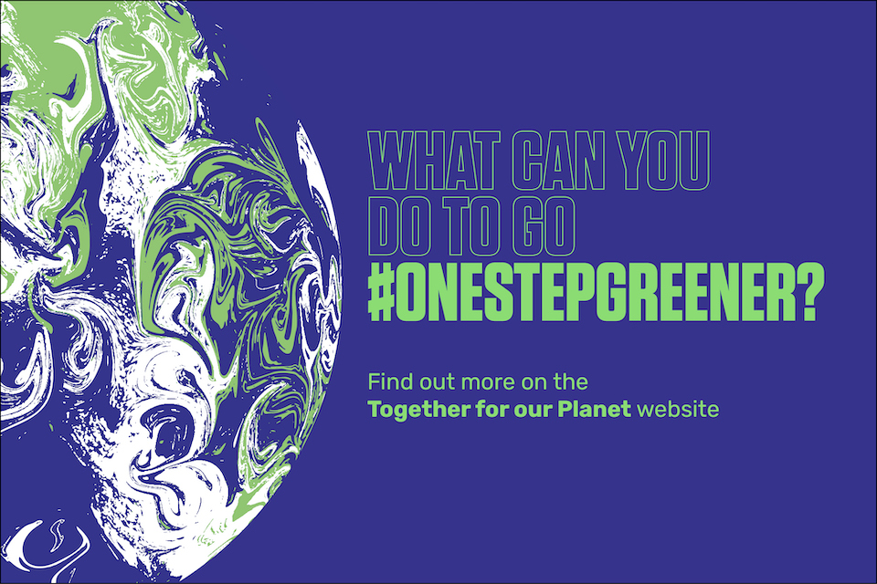 Image to promote #OneStepGreener