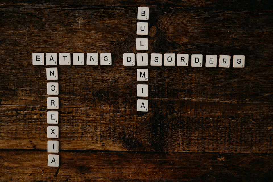 image of scrabble letters spelling out eating disorders