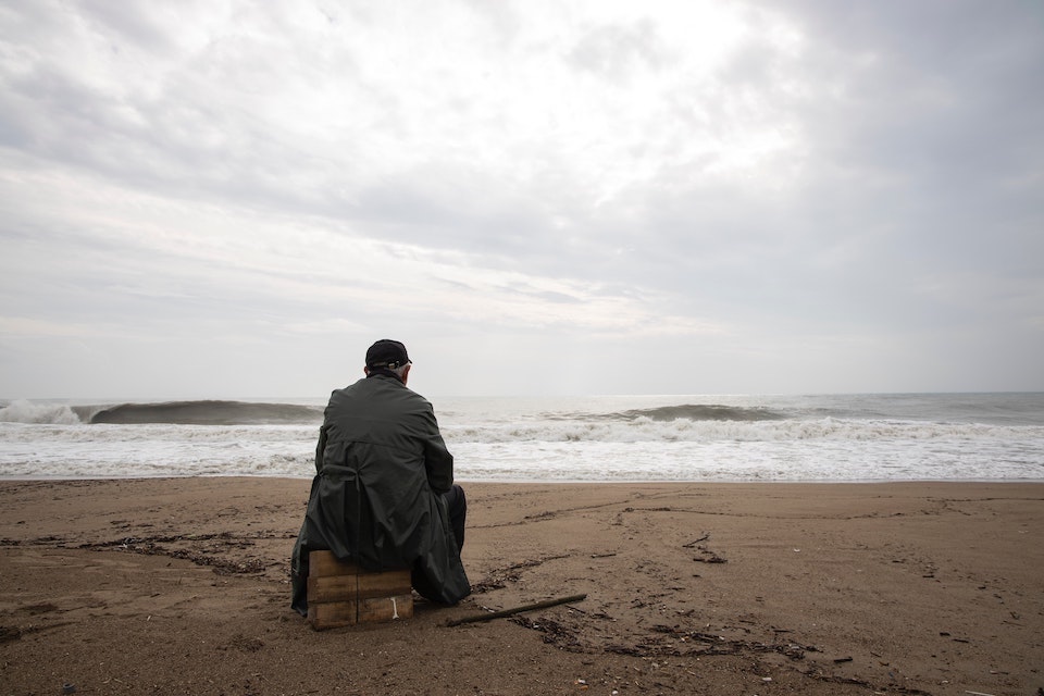 Image of a man depicting theme of loneliness