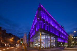 Edinburgh International Conference Centre at night