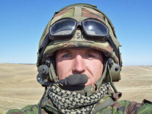 Sam on exercise on the Canadian Prairie in Alberta