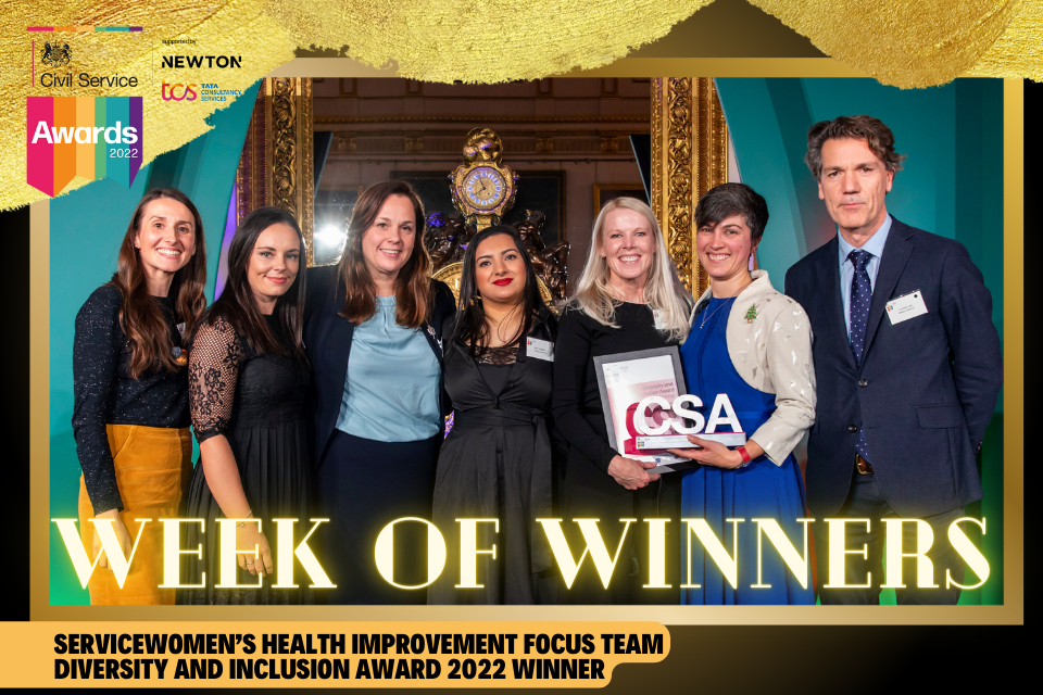 CS awards 2022, D&I award, Servicewomen’s Health Improvement Focus Team (SHIFT) in the Ministry of Defence