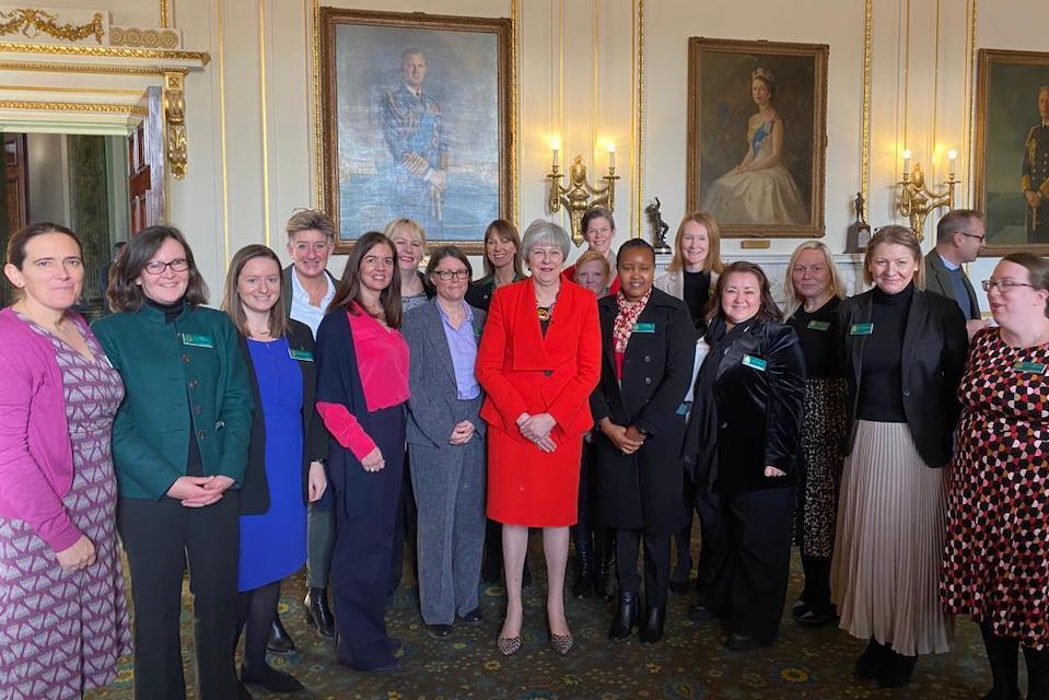 Former Prime Minister, Theresa May, with some of the female members of this year’s Global Strategy Programme.